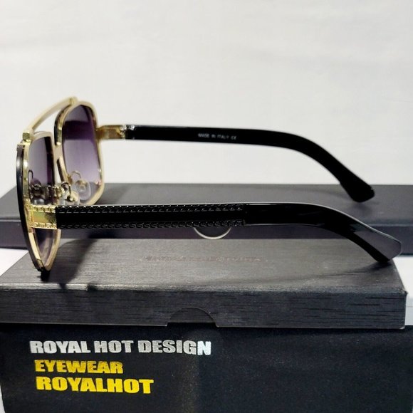 Womens Polarized Sunglasses 100%UV Visual Clarity 60mm Black/Gold Metal Frame main image 7